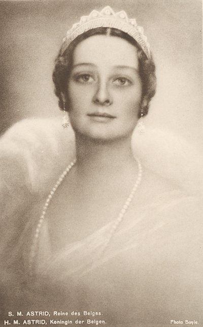 Astrid av Sverige, Belgarnas drottning, gemål till Leopold III av Belgien (s/v foto) av Photographer Belgian