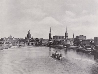 Gamla stan från Marienbrucke (s/v foto) av Photographer German