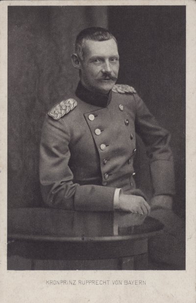 Kronprins Rupprecht av Bayern, tysk militärbefälhavare under första världskriget (s/v foto) av Photographer German