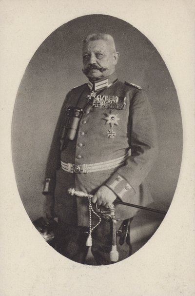 Fältmarskalk Paul von Hindenburg, befälhavare för den tyska armén under första världskriget (s/v foto) av Photographer German
