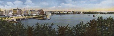 Hamburg: Panorama från gamla och nya Jungfernstieg (foto) av Photographer German