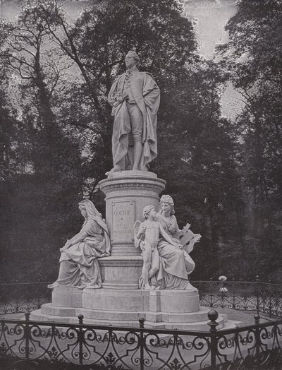 I Tiergarten, Goethe-monumentet (s/v foto) av Photographer German