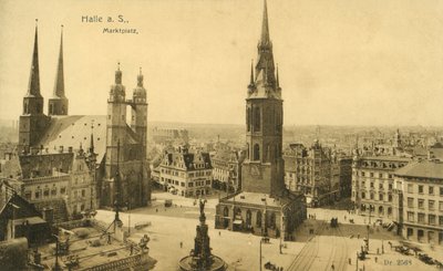 Marktplatz, Halle (s/v foto) av Photographer German