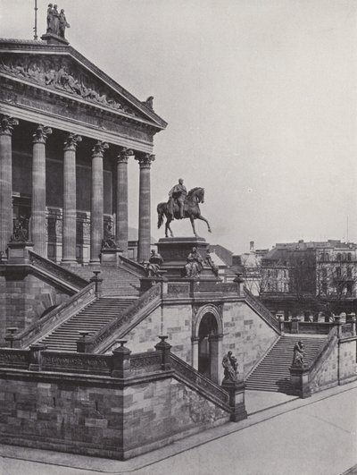 Nationalgalleriet och monumentet Friedrich Wilhelm IV (s/v foto) av Photographer German