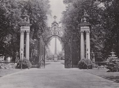 Potsdam, ingång till Sanssouci-parken (s/v foto) av Photographer German