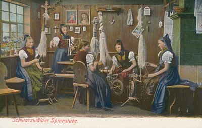 Spinners of the Black Forest, Tyskland. (färgfoto) av Photographer German
