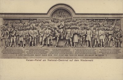 Kaiser, relief på Nationaldenkmal, monument till minne av Tysklands enande, Rudesheim am Rhein, Hessen (s/v foto) av Photographer German