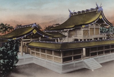 Japan, ca 1912: Main Building of Meiji Jingu, Shrine, Tokyo (foto) av Photographer Japanese