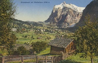 Grindelwald och Wetterhorn, Schweiz (färgfoto) av Photographer Swiss