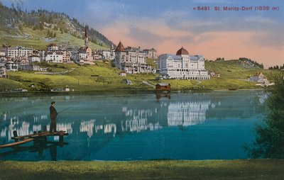 St Moritz-Dorf. Vykort skickat 1913. av Photographer Swiss