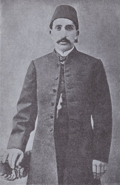 Abdul Hamid II, Sultan av det osmanska riket, störtad av ungturkarna 1909 (s/v foto) av Photographer Turkish