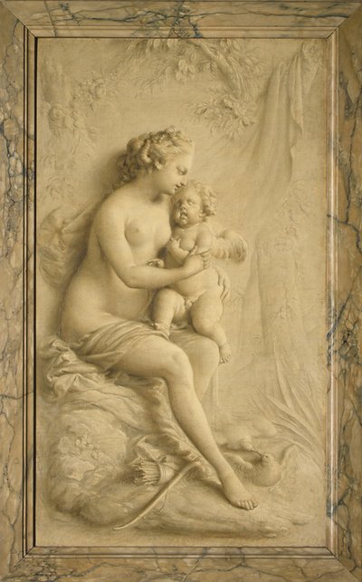 Venus och Amor av Piat Joseph Sauvage