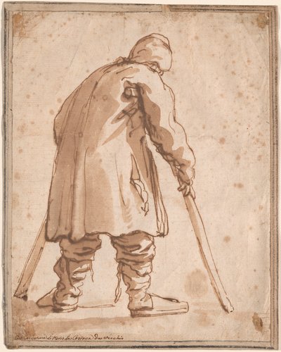 Karikatyr av en man som sägs vara Pietro da Cortona av Pier Francesco Mola
