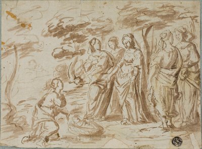 Fyndet av Moses av Pier Francesco Mola