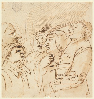 Fem groteska figurer av Pier Francesco Mola