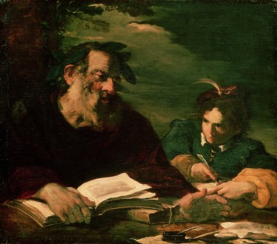 Homer dikterar sin dikt av Pier Francesco Mola