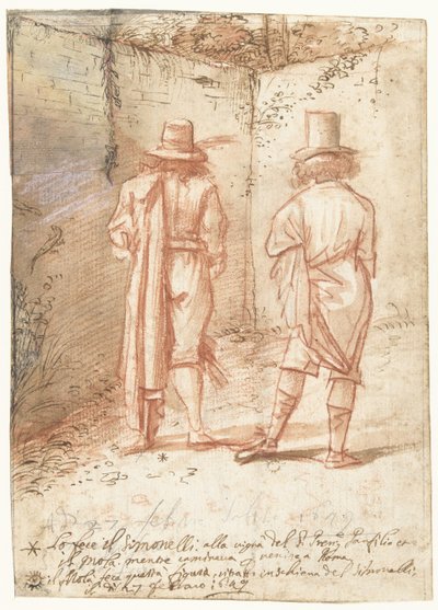Porträtt av Pier Francesco Mola och Niccolò Simonelli av Pier Francesco Mola