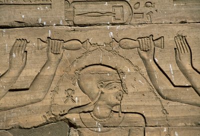 Basrelief, Kalabshatemplet (även Mandulistemplet), Aswan, byggt ca 30 f.Kr., egyptisk civilisation av Blaise Nicolas Le Sueur