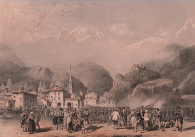 Bivack av franska trupper i Susa, Piemonte av Blaise Nicolas Le Sueur