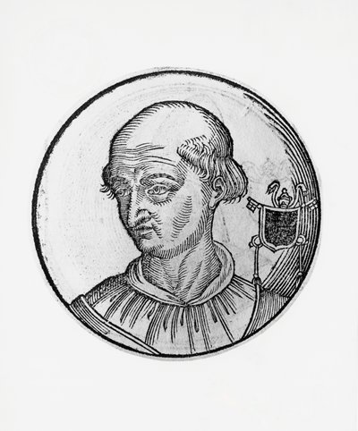 Porträtt av Benedikt VIII (Theophylactus III av Tusculum, cirka 980-1024) av Blaise Nicolas Le Sueur