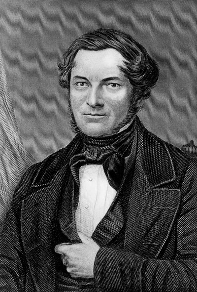 Porträtt av Robert Wilhelm Eberhard Bunsen (1811-1899), tysk kemist och fysiker, gravyr av Blaise Nicolas Le Sueur