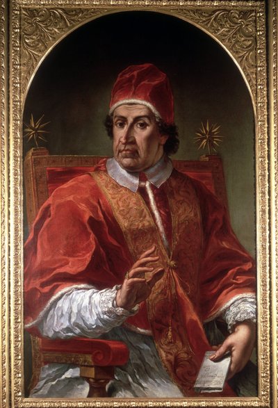 Porträtt av Clement XI (1649 - 1721) av Pier Leone Ghezzi. Roms museum. Rom av Pier Leone Ghezzi
