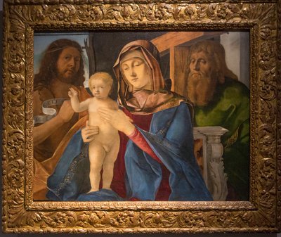 Madonna med barnet och Johannes Döparen och Sankt Andreas av Pier Maria Pennacchi