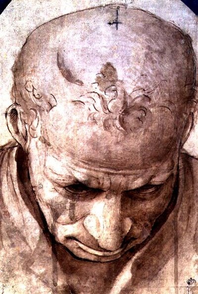 Huvud av en äldre man (penna, brunt bläck och tvätt) av Piero di Cosimo