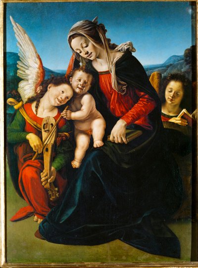 Madonna och barn med änglar av Piero di Cosimo