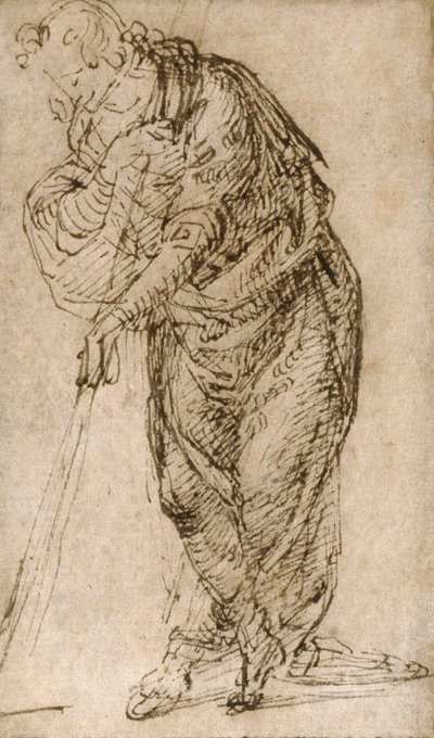 Stående figur lutad mot en stav, c.1510 av Piero di Cosimo