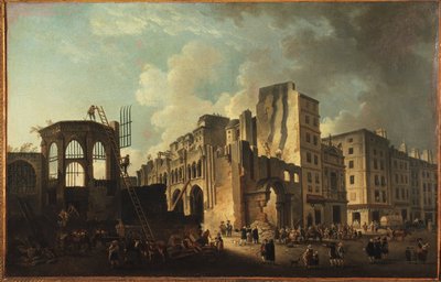 Der Abriss der Kirche der Unschuldigen, Rue Saint-Denis, ca. 1787 von Pierre-Antoine Demachy