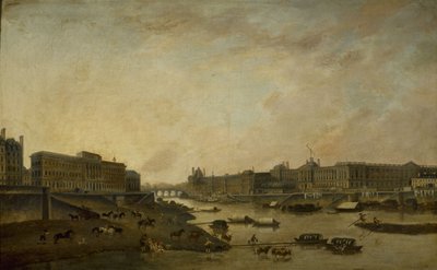 Hôtel de la Monnaie och Louvren, sett från Pont-Neuf, ca 1800, mellan 1793 och 1800 (olja på duk) av Pierre-Antoine Demachy