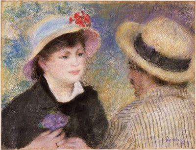 Par i en båt (sägs vara Aline Charigot och Renoir) av Pierre-Auguste Renoir