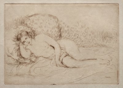 Naken kvinna liggande av Pierre-Auguste Renoir