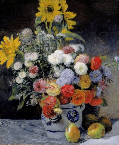 Mixed Flowers in an Earthenware Pot av Pierre-Auguste Renoir