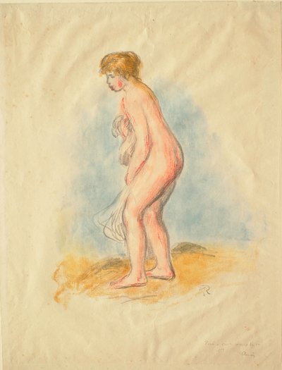 Stående badande kvinna av Pierre-Auguste Renoir