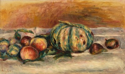 Stilleben med melon (Nature morte au melon) av Pierre-Auguste Renoir