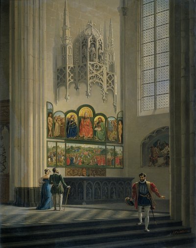 Ghent-altartavlan av bröderna van Eyck i St Bavo-katedralen i Ghent av Pierre-François De Noter