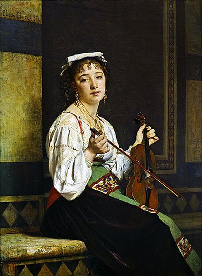 Den italienske musikern av Pierre Paul Lêon Glaize