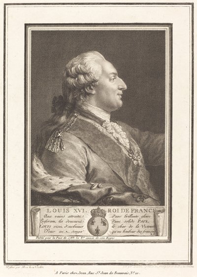 Ludvig XVI, kung av Frankrike av Pierre Adrien Le Beau after Benedict Alphonse Nicolet