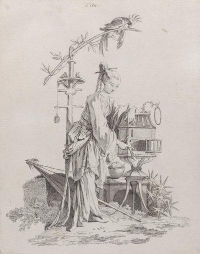 Air, från The Four Elements, 1738-49. av Pierre Alexandre Aveline