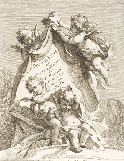 Frontispice, 1727-60. av Pierre Alexandre Aveline