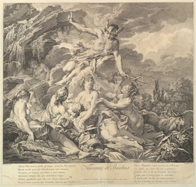 Naissance de Bacchus Bacchus födelse, 1700-talet. av Pierre Alexandre Aveline