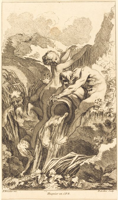 Satyr, nymf och flodgud, 1736 eller efter. av Pierre Alexandre Aveline
