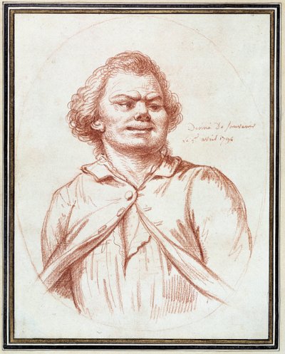 Franska revolutionen: "" porträtt av Georges Jacques Danton (1759-1794) leder till plågan" Teckning a la sanguine tillskriven Pierre Wille (1748-1821) av Pierre Alexandre Wille