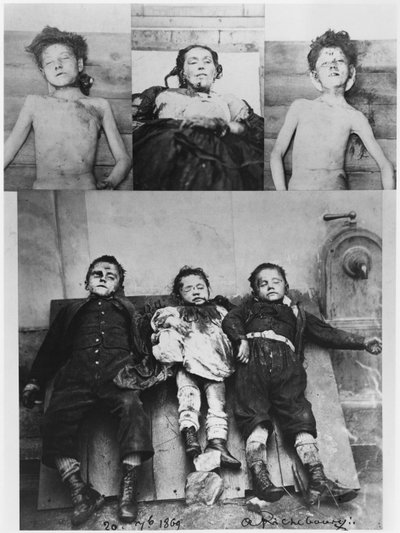 Troppmannaffären, familjen Kinck mördad av Jean-Baptiste Troppmann, 1869 av Pierre Ambroise Richebourg