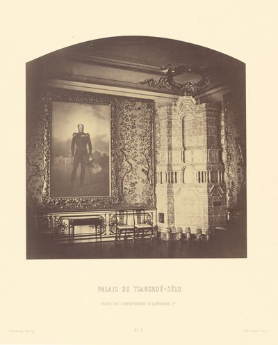 Tsarskoe-Selo-palatset, salongen i Alexander I:s lägenhet av Pierre Ambrose Richebourg