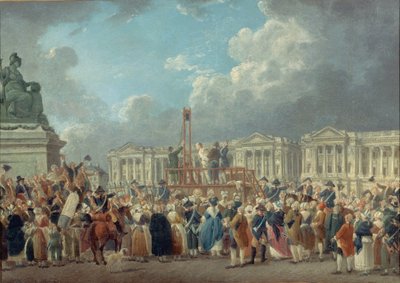 Eine Hinrichtung auf dem Place de la Révolution, ca. 1793 von Pierre Antoine Demachy