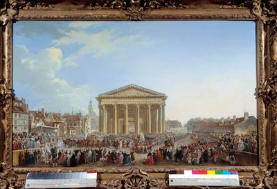 Zeremonie der Grundsteinlegung der neuen Kirche Saint Genevieve am 6/09/1764 von Pierre Antoine Demachy