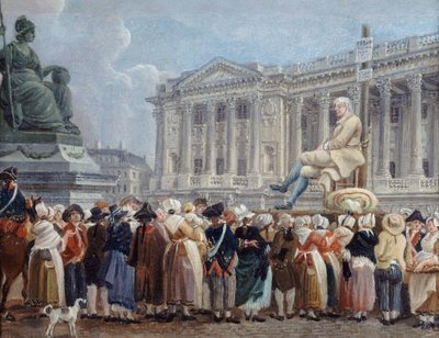 Exposition de Pierre Nicolas Perrin auf dem Platz der Revolution, 29. Vendémiaire, ca. 1793 von Pierre Antoine Demachy